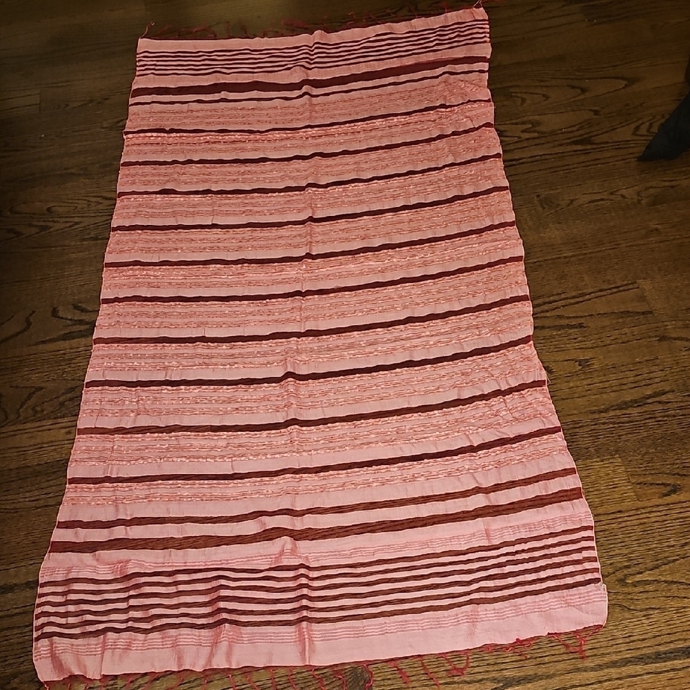 Pink Silk Shawl Scarf Wrap - Picture 2 of 7